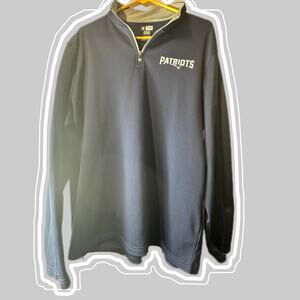 New England Patriots 1/4 Zip Pull Over Long Sleeve Top Blue Mens XL